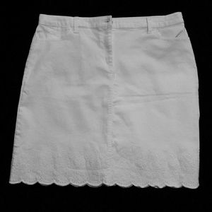 Talbot's White Jean Skirt